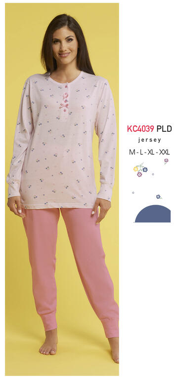 ART. KC4039 PLD- pigiama donna m/l cotone kc4039 pld - Fratelli Parenti